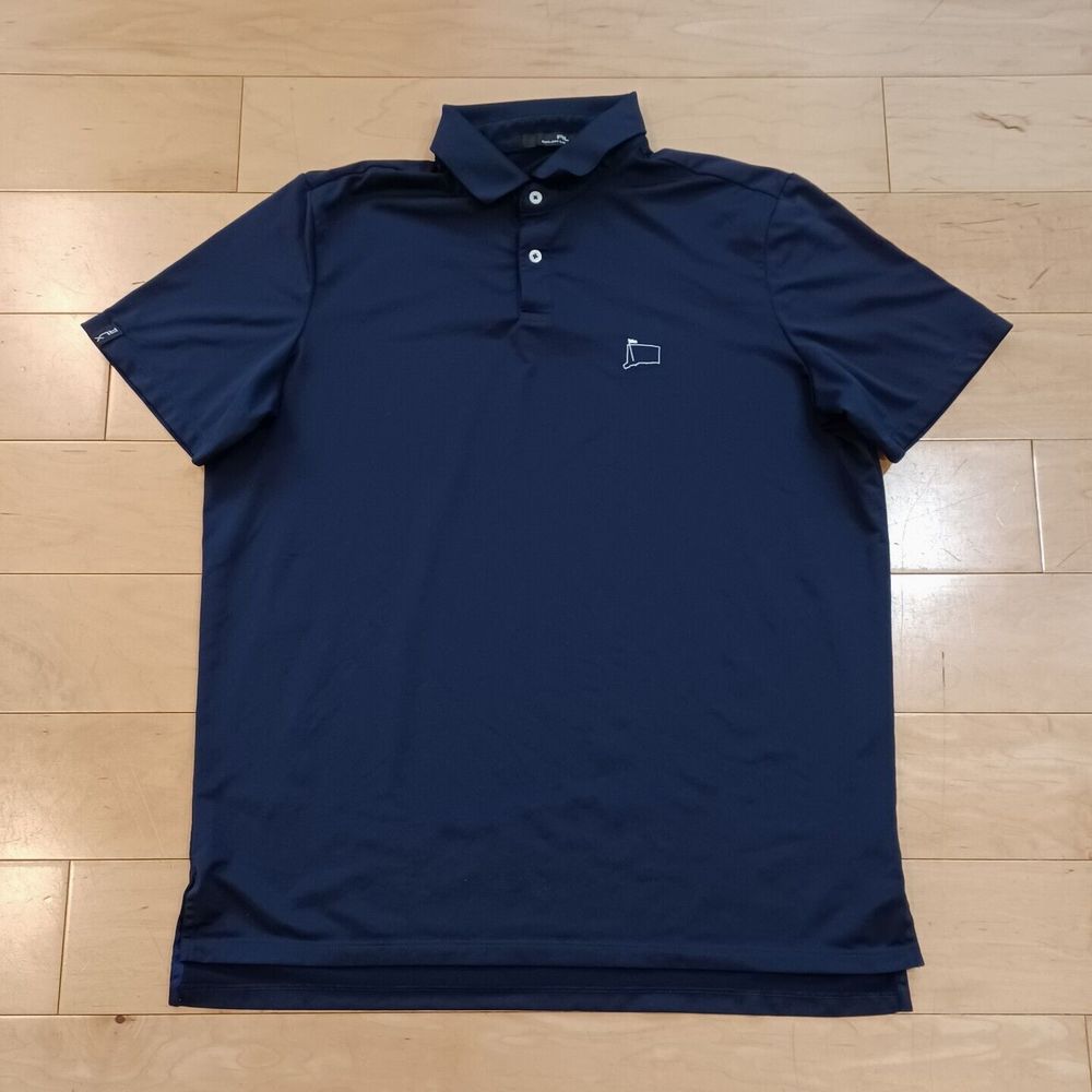 RLX Ralph Lauren Polo Shirt Mens Large Blue Golf Short Sleeve Logo Casual